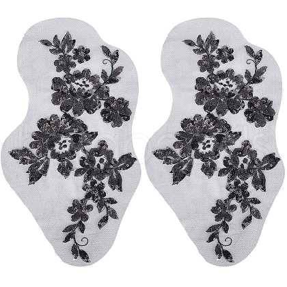 Flower Polyester Embroidery Sew on Appliques PATC-WH0012-32A-1