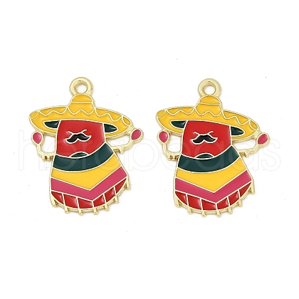 Cinco De Mayo Theme Alloy Enamel Pendants ENAM-V001-05R-G-1