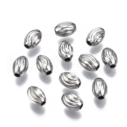 201 Stainless Steel Corrugated Beads STAS-S117-015B-1