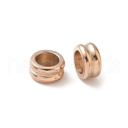Ion Plating(IP) 304 Stainless Steel Grooved Beads STAS-WH0055-04RG-1