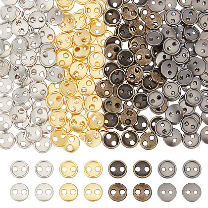 200Pcs 4 Colors Alloy Mini Buttons BUTT-FG0001-19-1