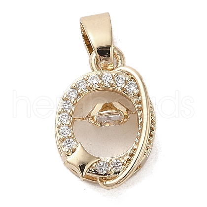 Brass Micro Pave Clear Cubic Zirconia Pendants KK-M275-11G-1