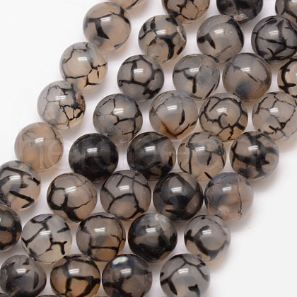 Natural Dragon Veins Agate Bead Strands X-G-K166-14-8mm-01-1