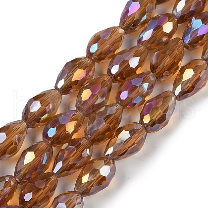 Transparent Electroplate Glass Beads Strands EGLA-N013-T4mm-B16-1