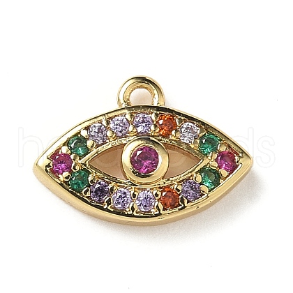 Brass Micro Pave Cubic Zirconia Charms KK-I276-40G-1