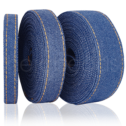   3 Rolls 3 Styles Nylon Denim Ribbons OCOR-PH0004-14A-1