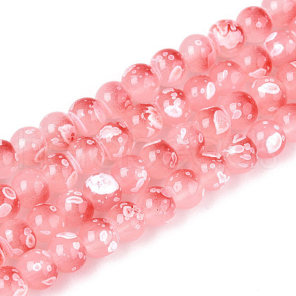 Baking Paint Glass Beads Strands DGLA-N015-4mm-03-1