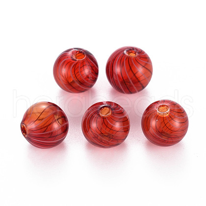 Transparent Handmade Blown Glass Globe Beads GLAA-T012-38-1