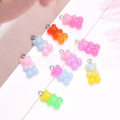 Gradient Color Opaque Resin Pendants RESI-R433-02-1
