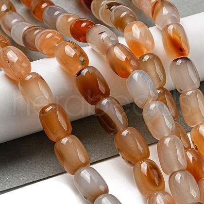 Natural Banded Agate/Striped Agate Beads Strands G-A223-D12-01D-1