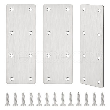AHADERMAKER 6Pcs 8-Hole 201 Stainless Steel Bracket STAS-GA0001-52-1
