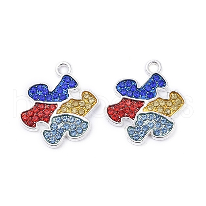 Alloy Rhinestone Pendants X-ALRI-G076-01P-1