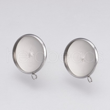 Non-Tarnish 202 Stainless Steel Stud Earring Settings STAS-I088-D-01P-1