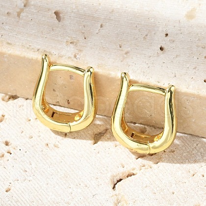 U-Shaped Brass Hoop Earrings EJEW-D311-105G-1