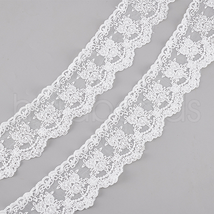 GOMAKERER 7.5 Yards Milk Fiber Embroidery Flower Lace Trim OCOR-GO0001-19-1