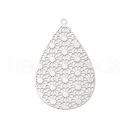 Rack Plating Brass Filigree Pendants KKC-K001-10P-1