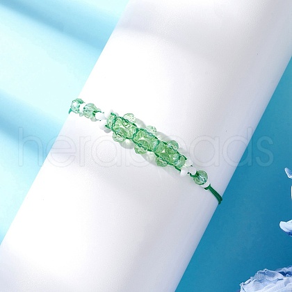 Electroplate Glass Beaded Braided Bead Bracelets BJEW-MZ00183-04-1