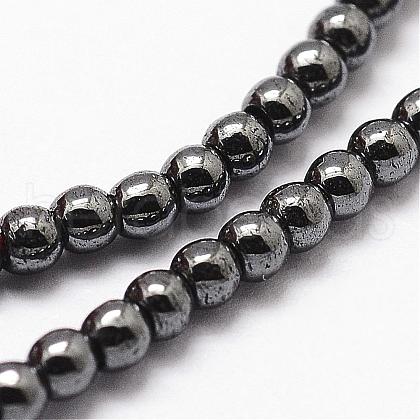 Grade AB Non-magnetic Synthetic Hematite Beads Strands G-P209-02-2mm-1