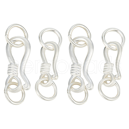 GOMAKERER 4Pcs 2 Styles 925 Sterling Silver S-Shaped Hook Clasps STER-GO0001-16-1