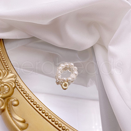 Mother's Day Jewellery Natural Freshwater Pearl Beaded Finger Rings WG7CD33-19-1