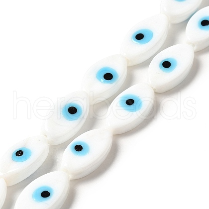 Handmade Evil Eye Lampwork Beads Strands LAMP-G154-06K-1
