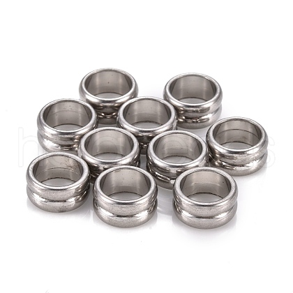 Tarnish Resistant 201 Stainless Steel European Beads STAS-F250-03P-B-1
