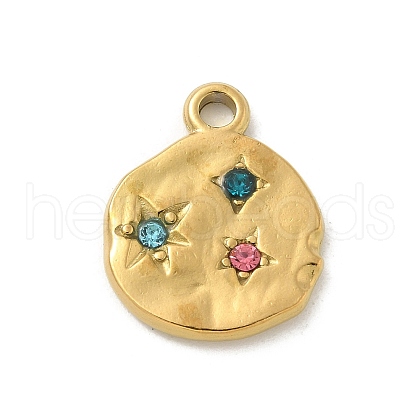 304 Stainless Steel Rhinestone Pendants STAS-I322-45G-1