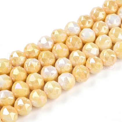 Electroplate Glass Beads Strands GLAA-N010-8mm-06-1