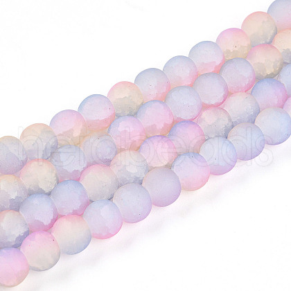 Crackle Glass Beads Strands GLAA-N009-8mm-04-1