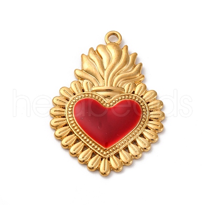 304 Stainless Steel Enamel Pendants STAS-D362-01G-05-1