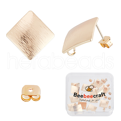 Beebeecraft 20Pcs Brass Stud Earring Findings KK-BBC0003-36-1