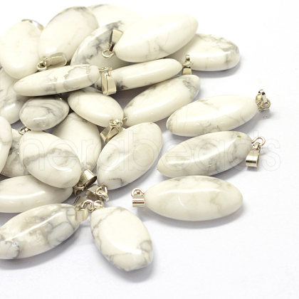 Horse Eye Natural Howlite Pendants G-Q363-18-1