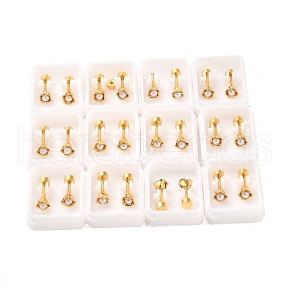 Flower Plastic Imitation Pearl Ear Fake Plugs EJEW-H105-19G-1