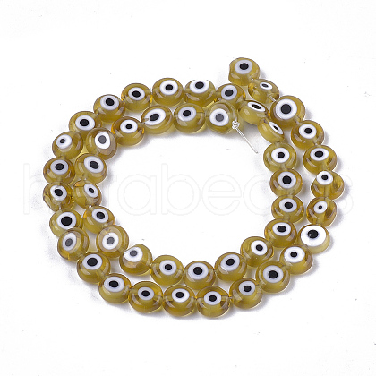 Handmade Evil Eye Lampwork Beads Strands LAMP-S191-02B-07-1