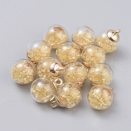 Transparent Glass Globe Pendants GLAA-TAC0002-J03-1