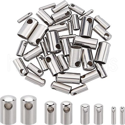 Unicraftale 40Pcs 4 Style 304 Stainless Steel Cord Ends STAS-UN0029-93-1