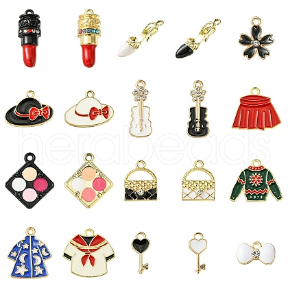 20Pcs 20 Styles Alloy Enamel Pendants ENAM-YW0003-91-1