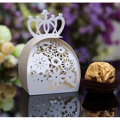 Hollow Crown Wedding Candy Box Gift Paper Boxes CON-WH0020-A01-1