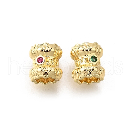 Brass Micro Pave Cubic Zirconia Beads KK-C106-16G-1