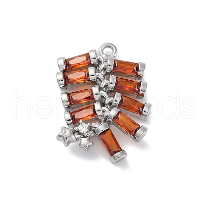 Brass Micro Pave Cubic Zirconia Pendants KK-D288-03P-1