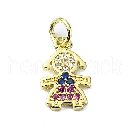Brass Micro Pave Colorful Cubic Zirconia Pendants KK-H475-13G-02-1