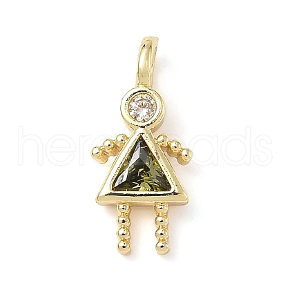 Brass Micro Pave Cubic Zirconia Pendants ZIRC-I356-17G-B12-1