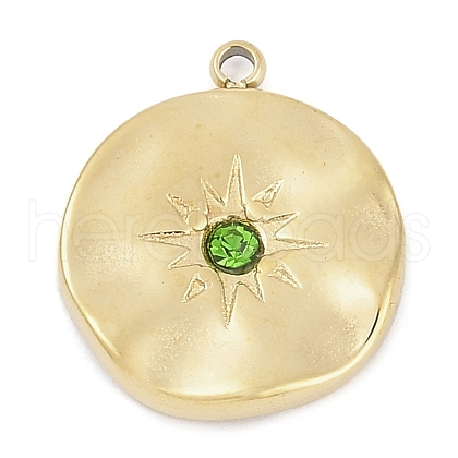 304 Stainless Steel Rhinestone Pendants STAS-L022-477G-02-1