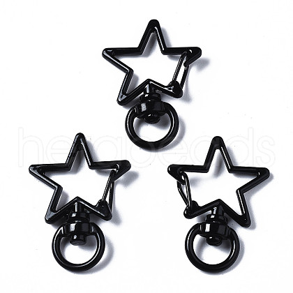 Spray Painted Eco-Friendly Alloy Swivel Snap Hooks Clasps PALLOY-T080-14A-NR-1