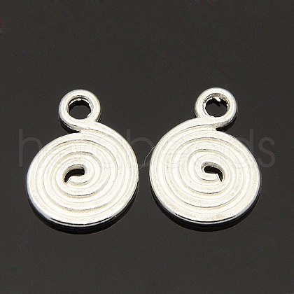 Tibetan Style Alloy Flat Round Vortex Pendants TIBEP-QA-416Y-S-LF-1