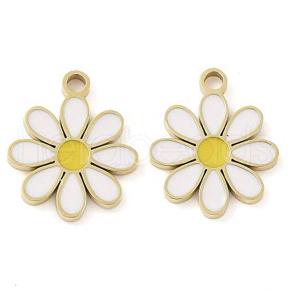 Ion Plating(IP) 304 Stainless Steel Enamel Charms STAS-U032-04G-1