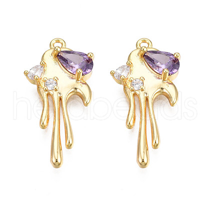 Brass Micro Pave Cubic Zirconia Pendants KK-N231-290C-1