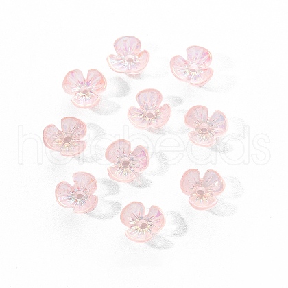 Electroplated 3-petal Flower Resin Cabochons MRMJ-R128-15B-1