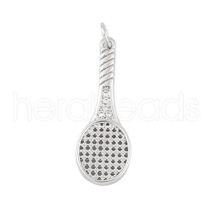 Rack Plating Brass Micro Pave Cubic Zirconia Pendants KK-P269-06P-1