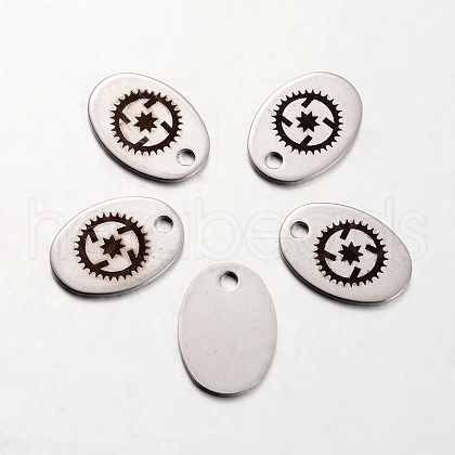 Non-Tarnish Spray Painted Stainless Steel Steampunk Pendants STAS-I048-I01-1